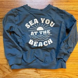 Little Co by Lauren Conrad blue sea you at the beach sweatshirt size 4
